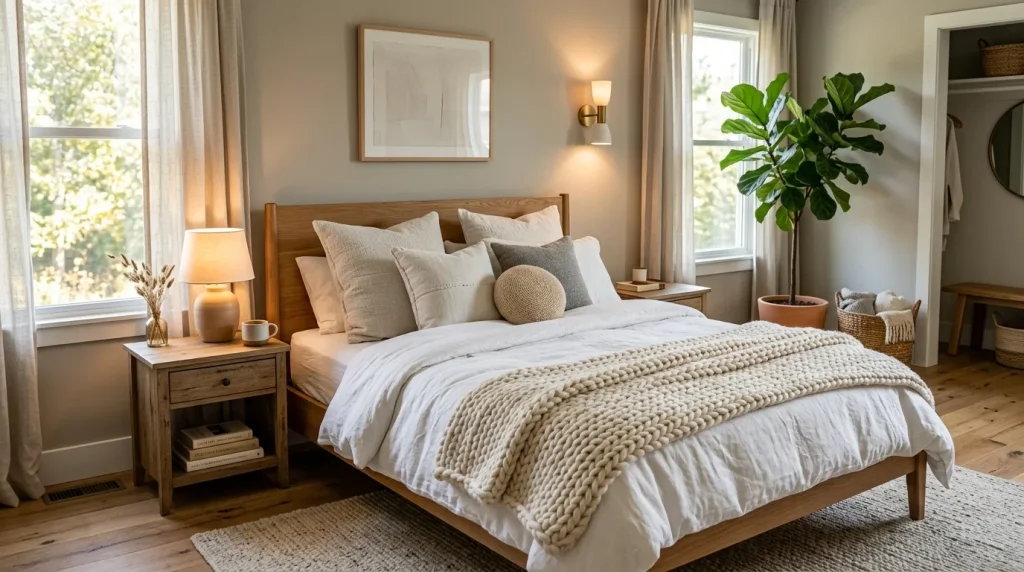 5 Cozy Bedroom Inspiration Ideas to Create a Warm and Relaxing Retreat 2 Bedroom inspiration featuring layered neutral bedding and cozy textures