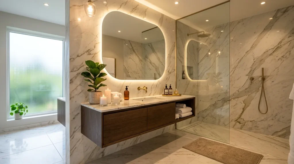 Bathroom Design Ideas for a Luxury Look 5 Bathroom Design featuring smart lighting, elegant décor, and modern luxury finishes