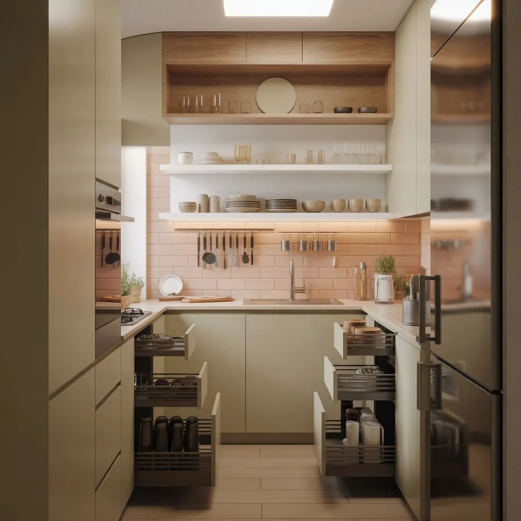 8 Modern Kitchen Decor Ideas for Stylish Homes 3 Compact kitchen with smart storage and modern décor
