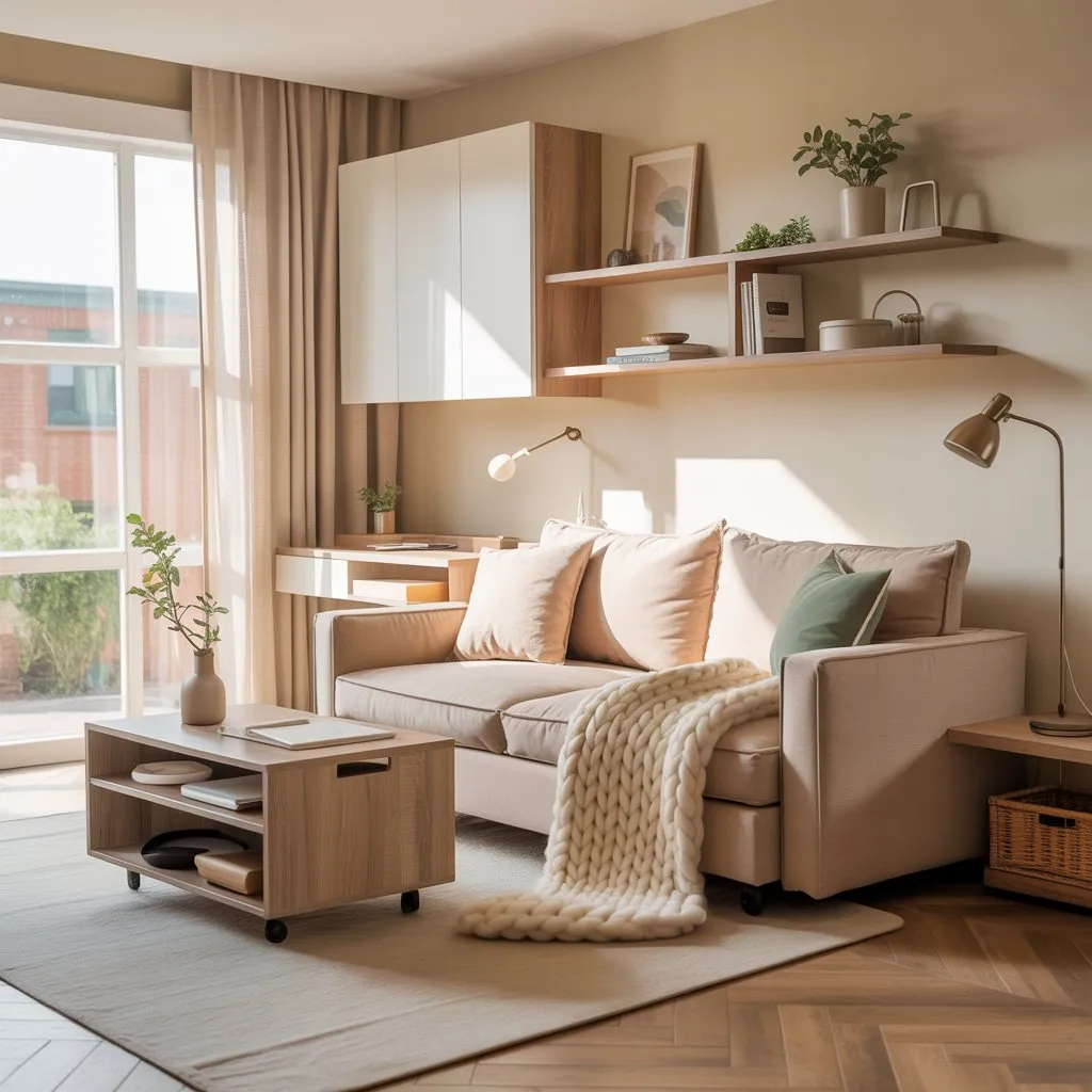 Small Space Living Room Ideas for Stylish Homes 2 Small living room with modern furniture and space-saving layout