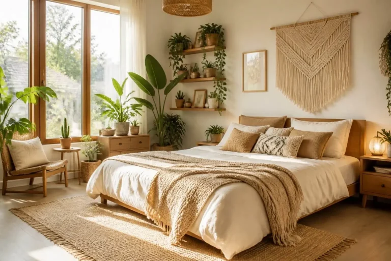 Boho Bedroom: Complete Guide to Creating a Cozy, Stylish Space 3
boho bedroom, indoor plants, wooden furniture, aesthetic