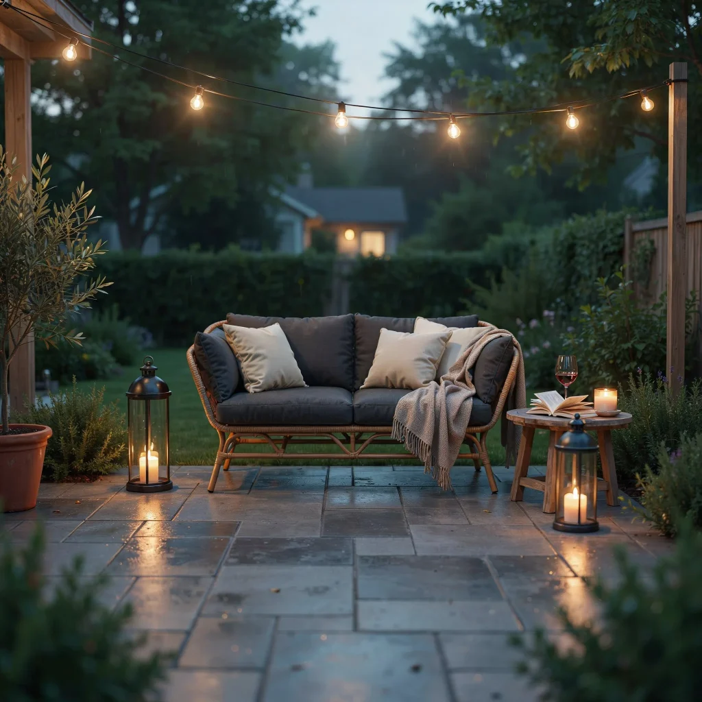 Small Patio Designs with Pavers: Creative Ideas for Stylish Outdoor Spaces 6 Affordable backyard patio with pavers, plants, and seating area.