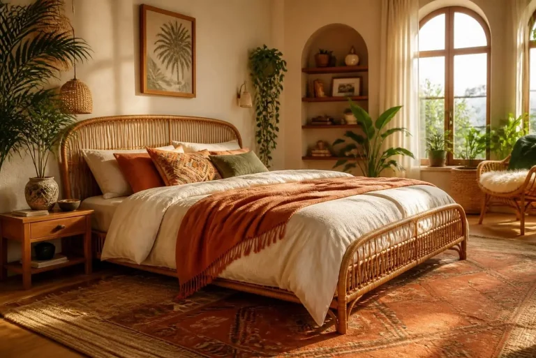 Boho Bedroom: Complete Guide to Creating a Cozy, Stylish Space 2 Boho bedroom with earthy tones and natural decor