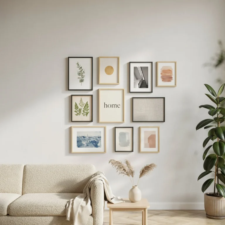 DIY Home Decor (Budget-Friendly Ways to Create a Beautiful Home) 3 Modern gallery wall featuring framed art prints and photographs