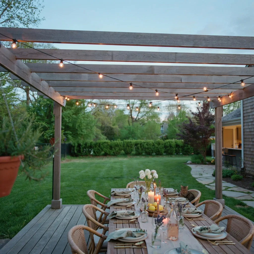 DIY Patio Cover Ideas: Transform Your Backyard into an Outdoor Retreat 6 DIY patio cover ideas featuring comfortable seating around a fire pit.