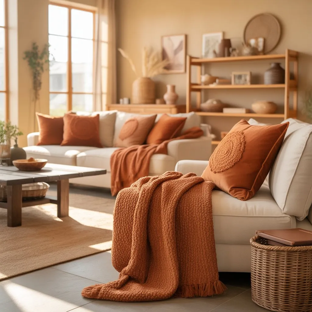Modern Living Room Ideas 4 Modern interior with earthy colors and natural textures