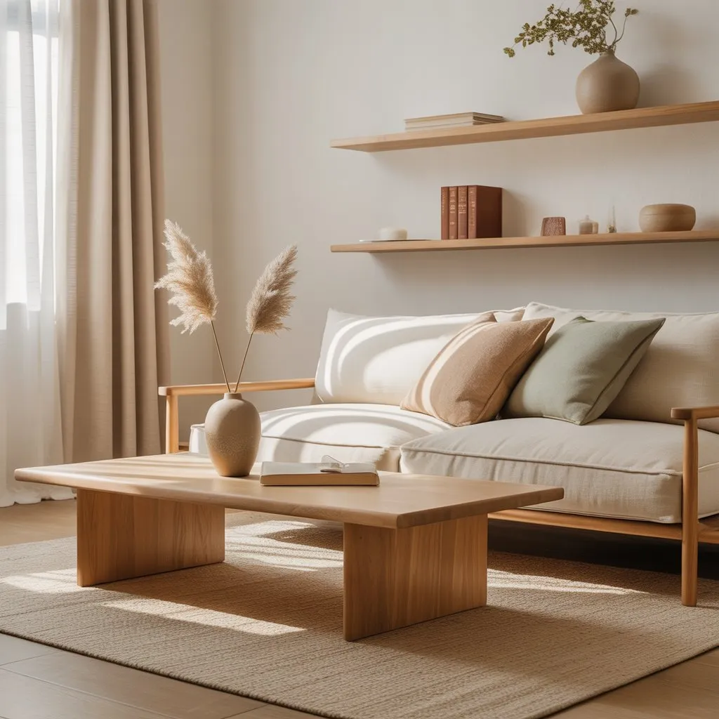 Modern Living Room Ideas 6 Japandi living room with natural wood and minimalist décor