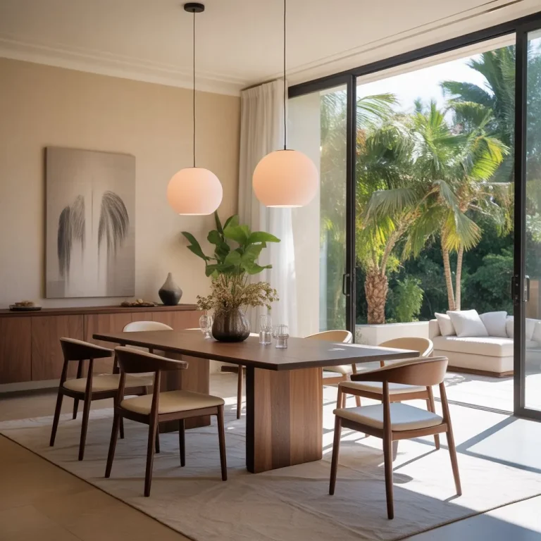 Modern Home Decor (Transform Your Living Space with Timeless Style) 4 Contemporary dining room with modern furniture and elegant lighting