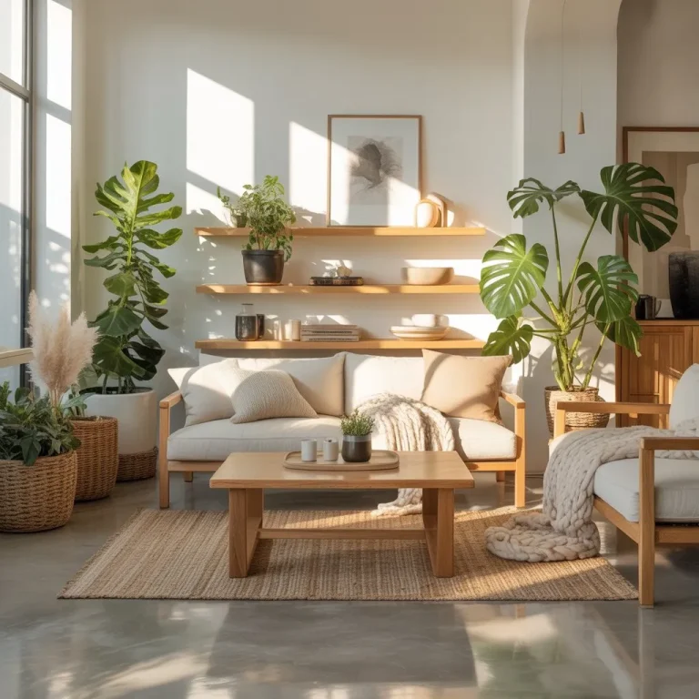Modern Home Decor (Transform Your Living Space with Timeless Style) 5 Modern home decor featuring indoor plants and natural materials