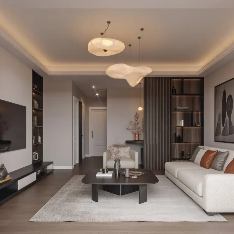 Modern Home Decor (Transform Your Living Space with Timeless Style) 6 Contemporary living room featuring stylish modern lighting fixtures