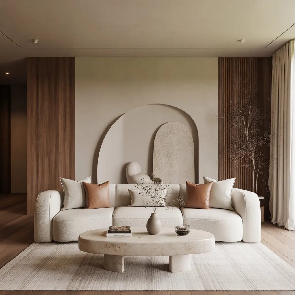 Modern Living Room Ideas 2 Organic modern living room with wood accents and neutral furniture