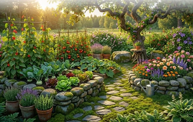DIY Garden Fence Ideas (12 Cheap and Easy Garden Fences You Can Build This Weekend) 5 Wooden garden fence surrounding raised vegetable garden beds.