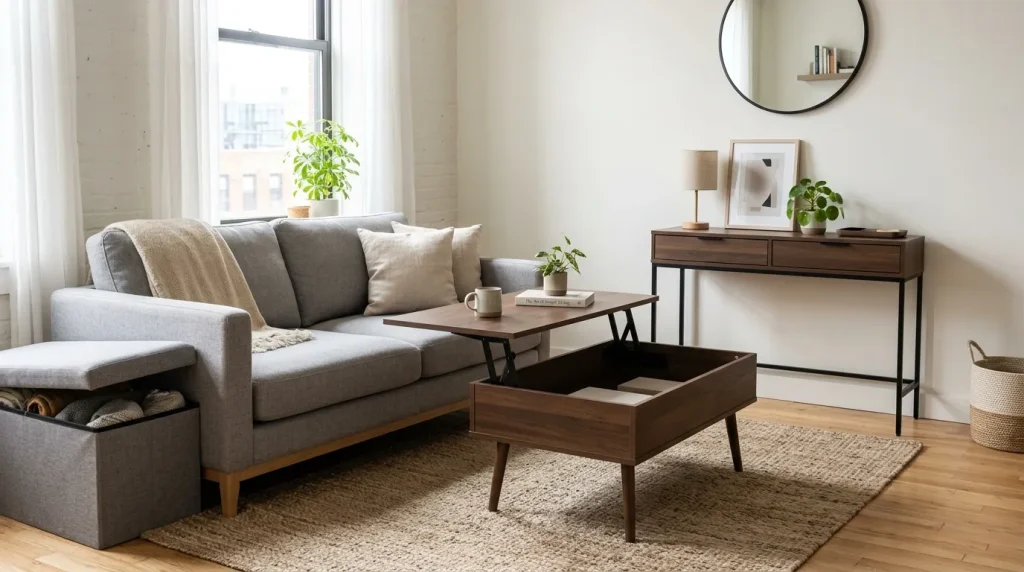 Apartment Styling Ideas: The Complete Guide to a Beautiful and Functional Home 3 Multi-functional apartment styling furniture in a small living room