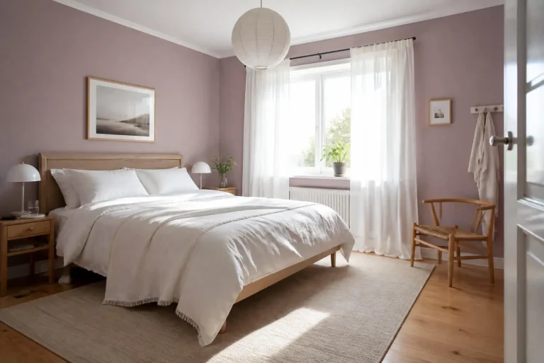Mauve Bedroom Ideas: Complete Guide to Elegant, Modern & Cozy Interiors 2 mauve bedroom walls with soft natural lighting and minimal decor