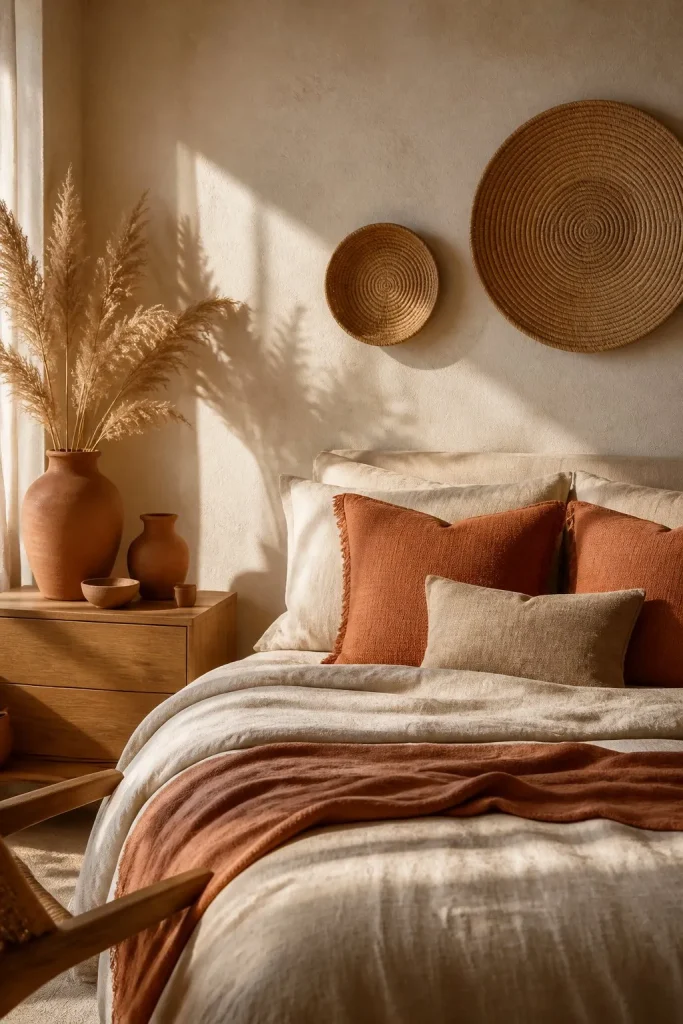 Earthy Bedroom: The Ultimate Guide to Natural and Cozy Interior Design 4 Warm earthy bedroom ideas with terracotta and beige palette