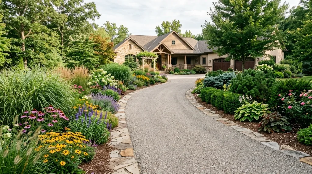 Side of Driveway Landscaping: Creative Ideas to Transform Your Driveway Edges 2 Landscape side of driveway with plants and garden border