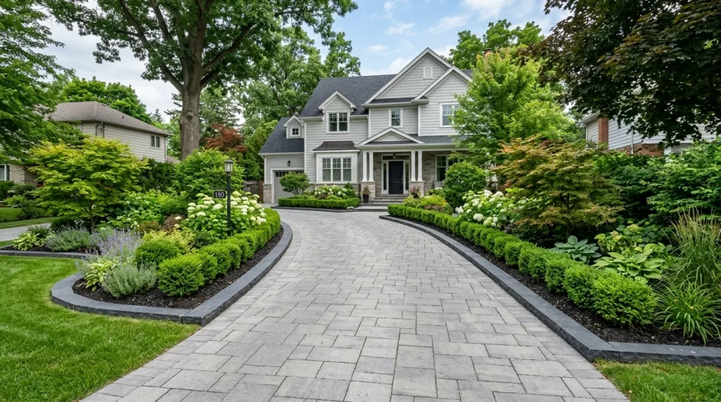 Side of Driveway Landscaping: Creative Ideas to Transform Your Driveway Edges 3 Modern side driveway landscaping design with gravel and plants