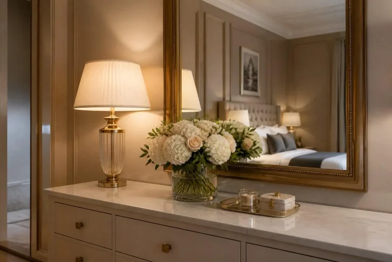Dresser Decor Ideas: Modern Bedroom Styling Tips for Every Home 3 Elegant luxury dresser styling with mirror and gold accents