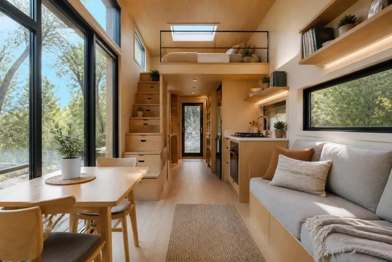 Tiny House Ideas: Smart Design & Converting a Storage Shed Into a Tiny Home 2 modern tiny house interior with open space