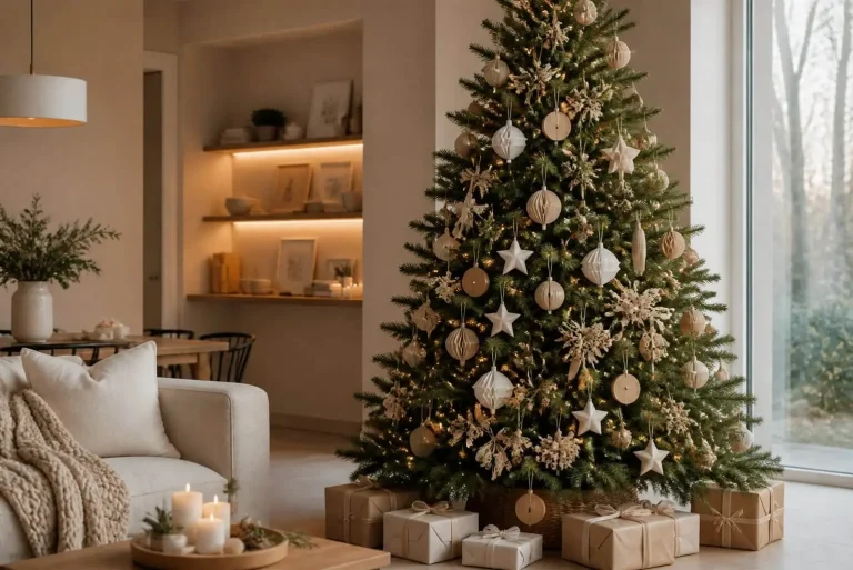 Modern Xmas Tree Ideas: Stylish Designs, Contemporary Decorations & Complete Guide 4 Modern xmas tree with neutral decorations in contemporary home