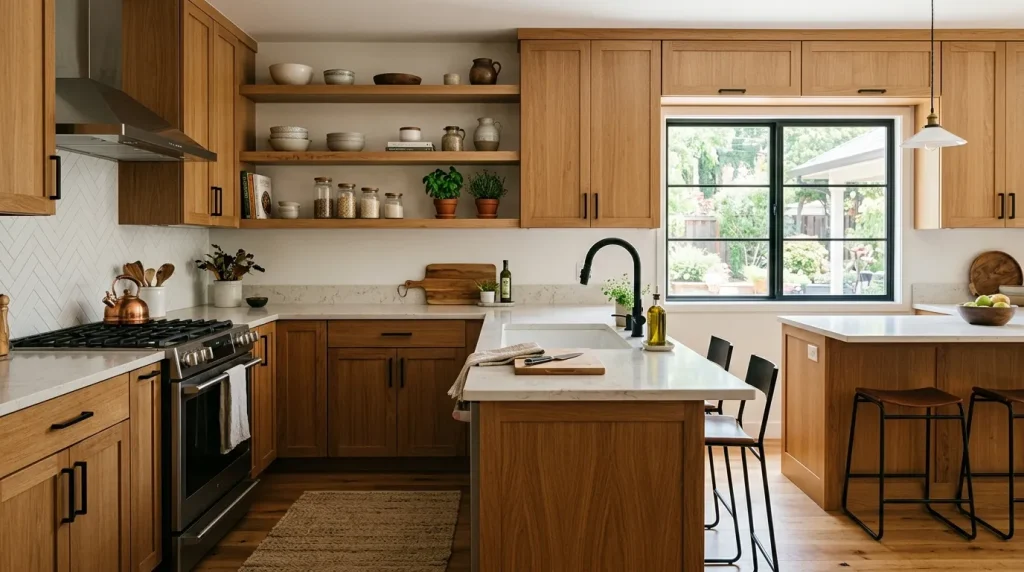 Open Cabinet Kitchen Design: Everything You Need to Know 3 partial open kitchen cabinet layout with mixed storage