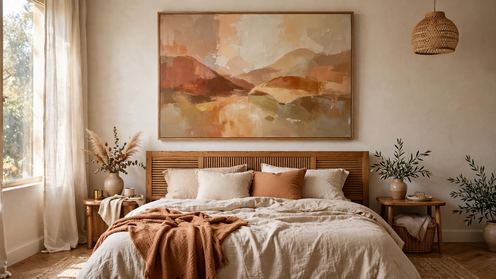 15 Above-Bed Decor Ideas 2 One Oversized Canvas Painting