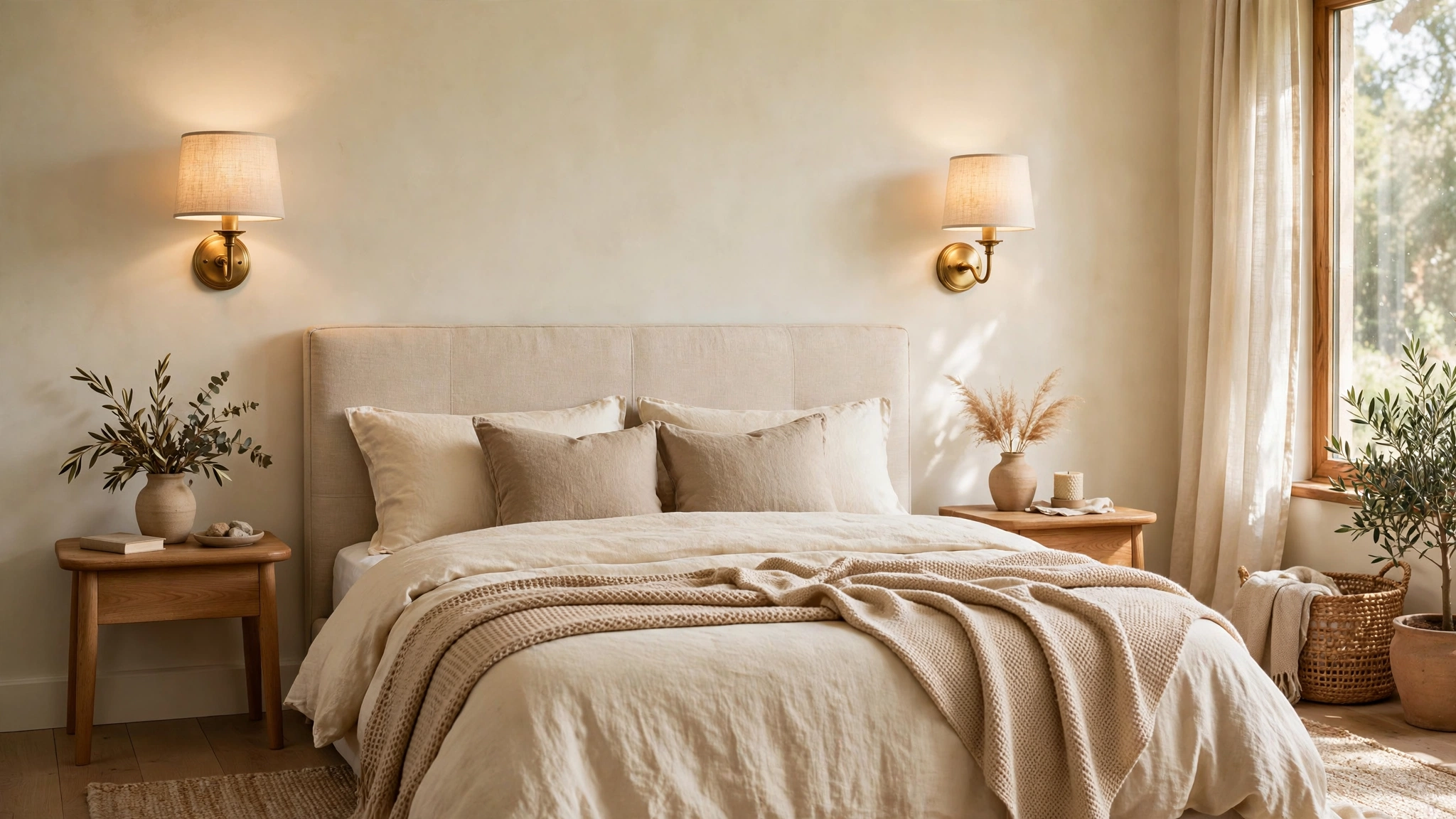 15 Above-Bed Decor Ideas 5 A Pair of Matching Wall Sconces