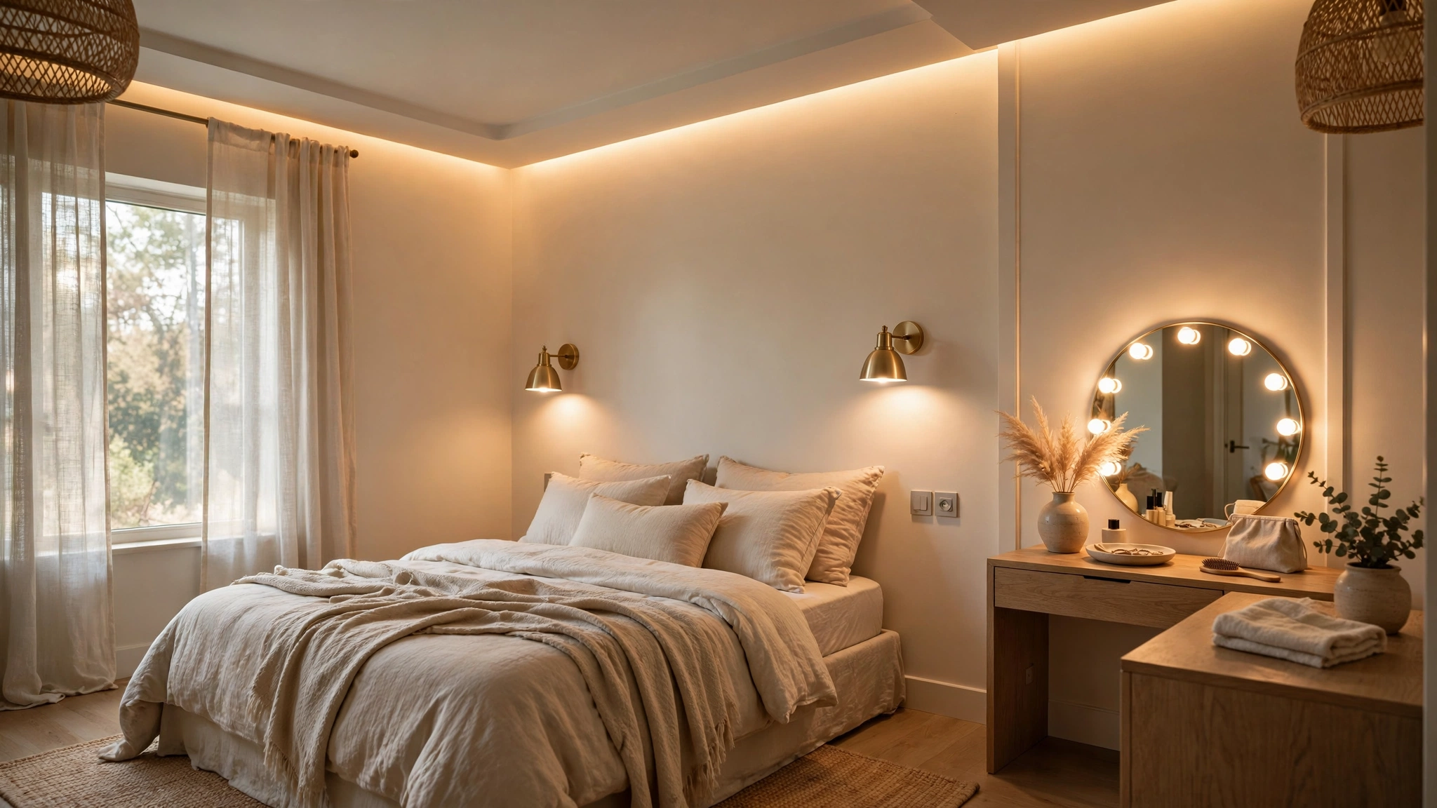 15 Bedroom Lighting Ideas Beyond the Ceiling Light 6 A Whole-Room Layered Scheme on Dimmers