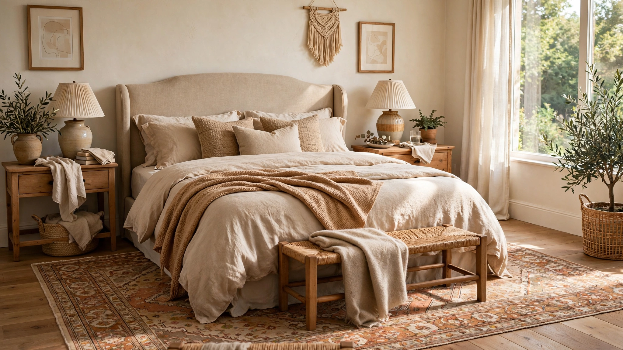 15 Bedroom Rug Ideas + Size Guide 2 Classic 8x10 Under a King Bed