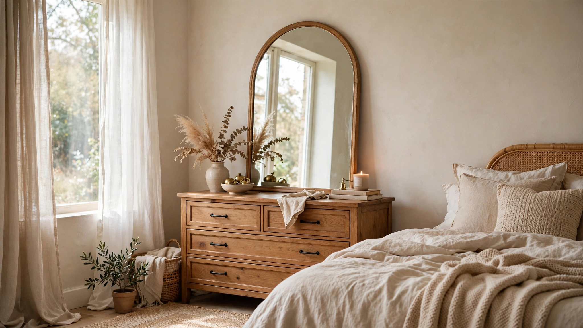 15 Bedroom Wall Art Ideas 4 Round or Arched Mirrors as Wall Art