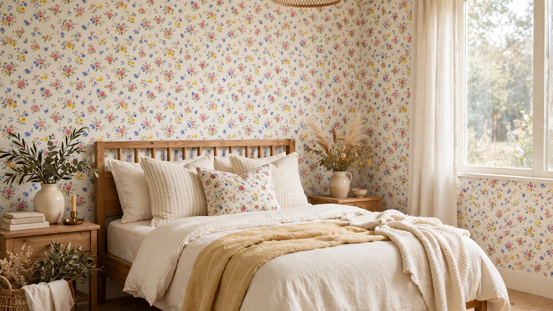 15 Stunning Bedroom Wallpaper Ideas 6 Delicate Ditsy Floral