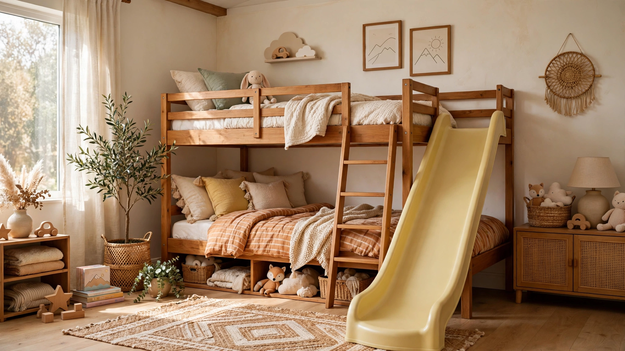15 Space-Saving Bunk Bed Ideas 5 Bunk Beds with a Slide for Playful Kids' Rooms