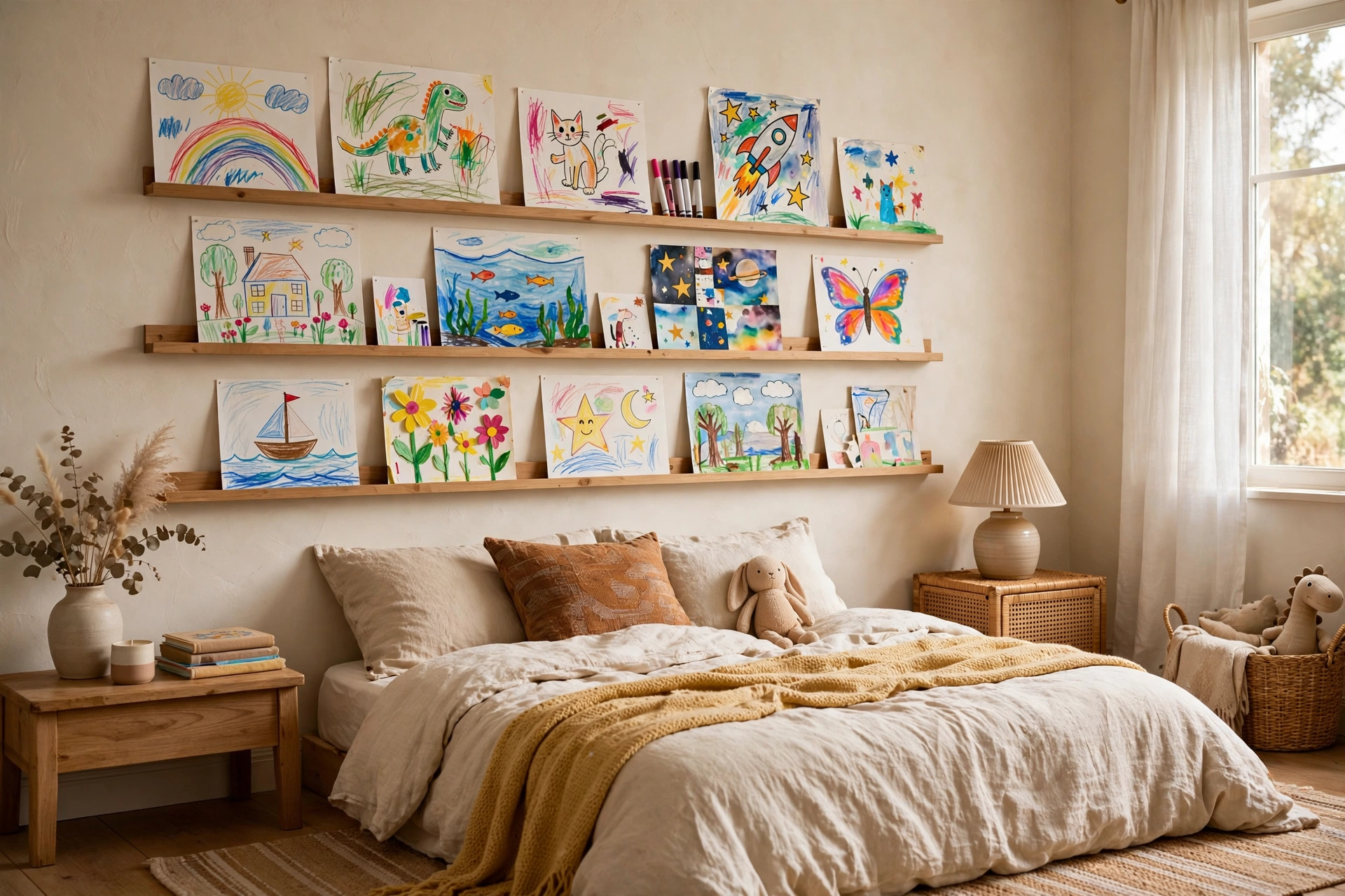 15 Fun Kids' Room Design Ideas 3 A Gallery Wall of Their Own Art