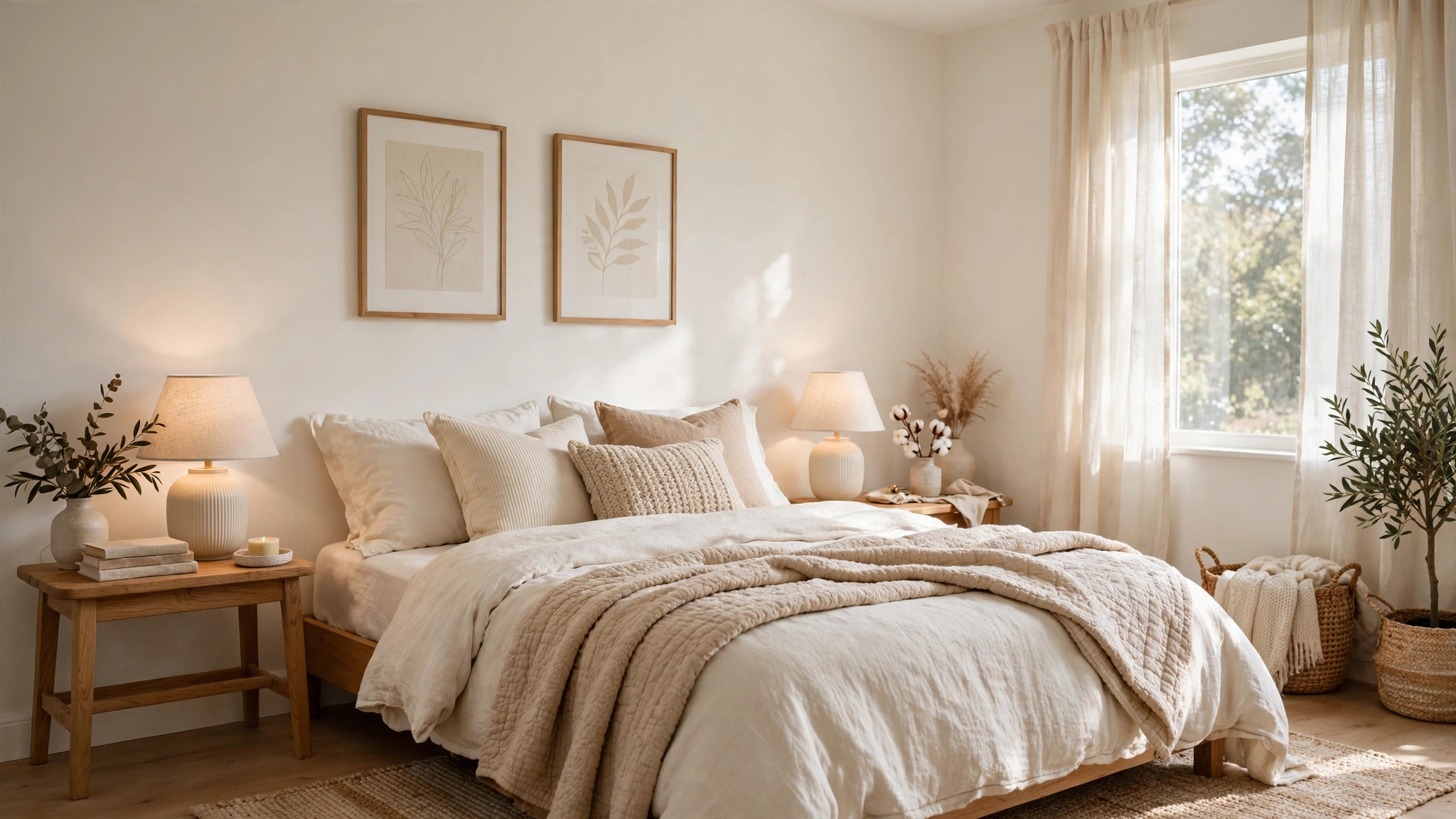 15 Minimalist Bedroom Ideas for Better Sleep 5 Paint the Walls a Soft, Warm White