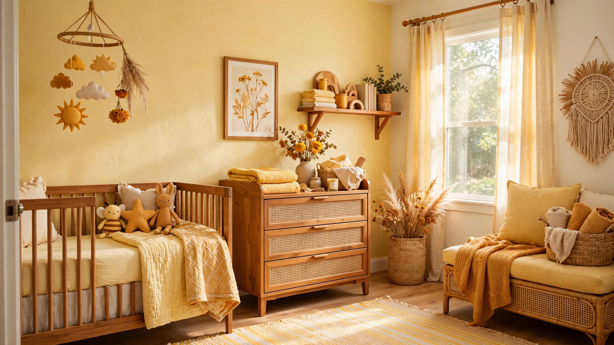 15 Dreamy Nursery Decor Ideas 4 Sunshine Yellow and Warm Honey Tones