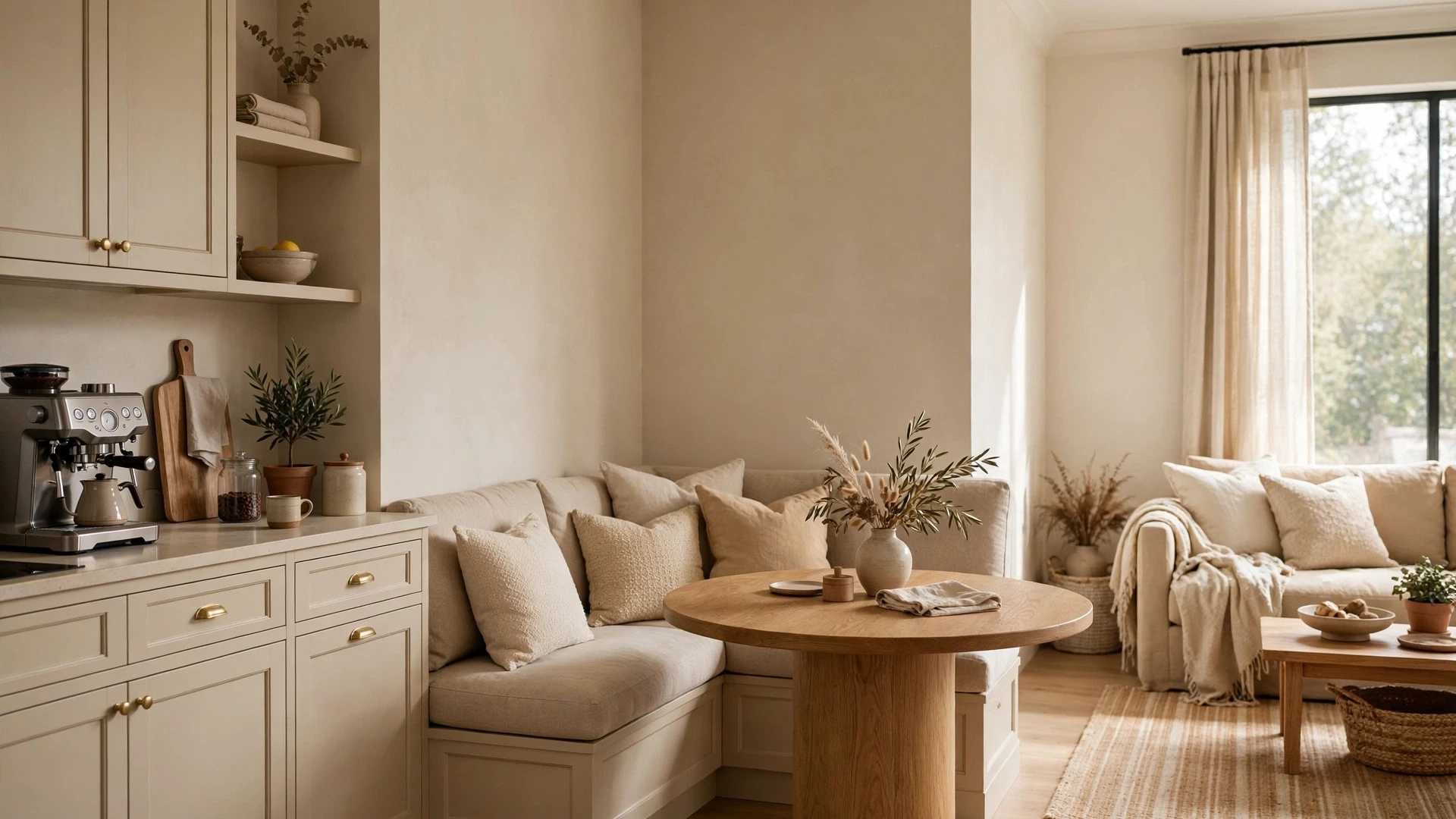 15 Open Concept Kitchen Ideas 5 Built-in banquette at the kitchen-living room transition