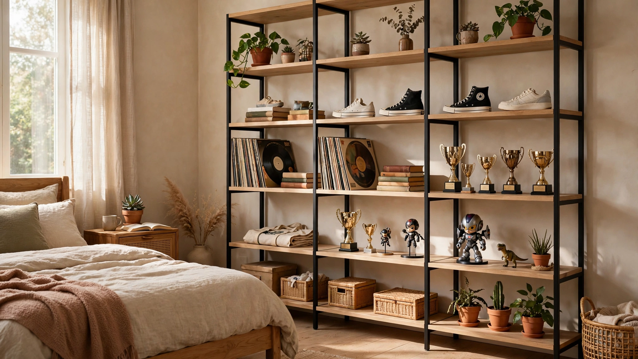 15 Cool Teen Bedroom Ideas 4 Open Shelving Styled Like a Boutique